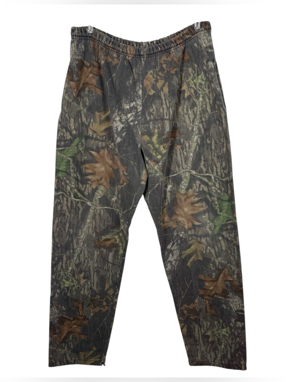 Jerzees Outdoors Vintage 90s Camo Camouflage Print Fleece Leggings Unisex Large